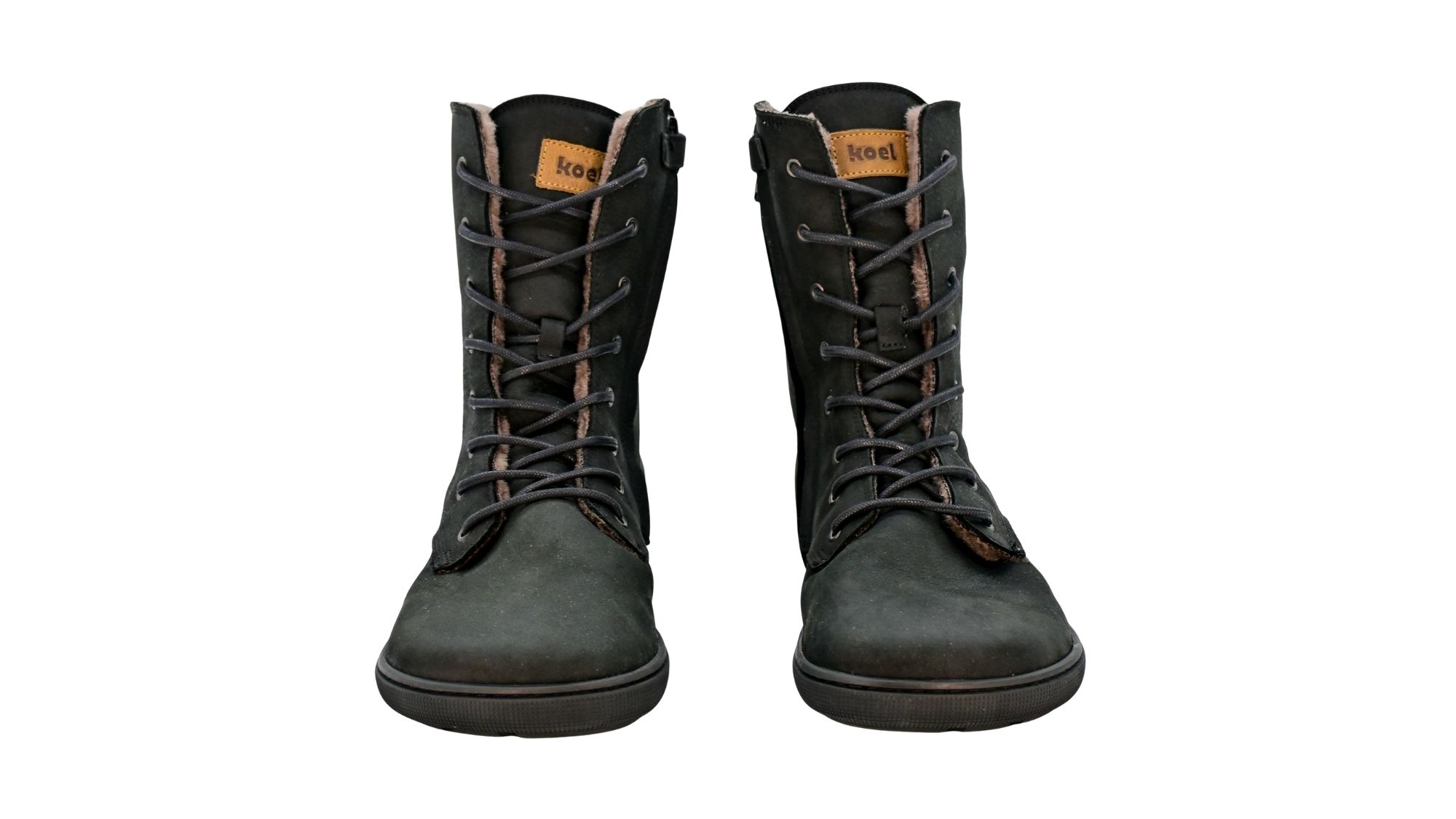 Barfußstiefel für Erwachsene mit Schnürung als Paar, Draufsicht