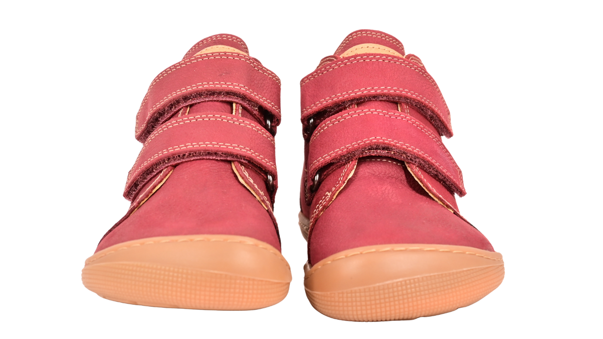 Barfußschuh für Kinder mit zwei Klettverschlüssen als Paar, Draufsicht