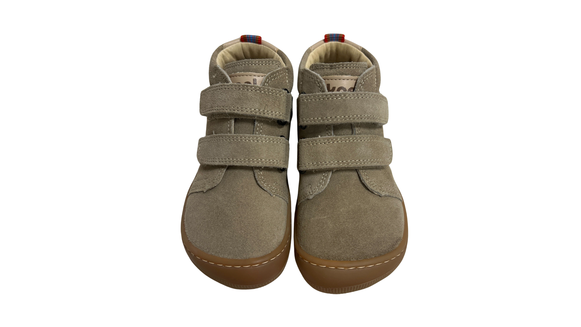 Barfußschuh für Kinder mit zwei Klettverschlüssen als Paar, Draufsicht