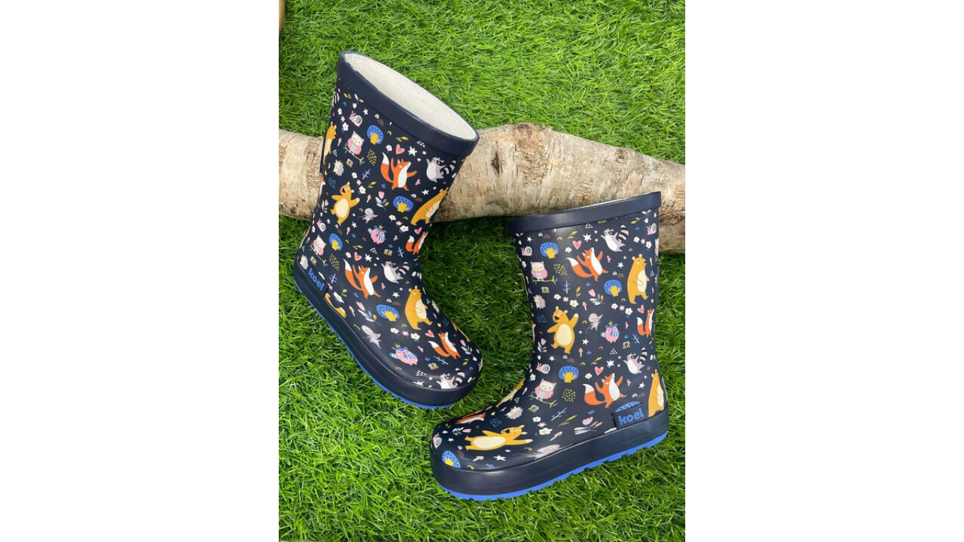 Barfußstiefel für Kinder ohne Verschluss mit breiter Zehenbox und geschlossenem Schaft, Draufsicht