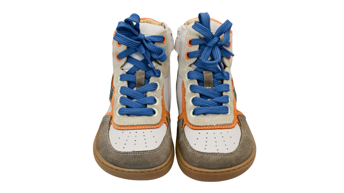 Barfußschuh für Kinder mit Schnürung als Paar, Vorderansicht