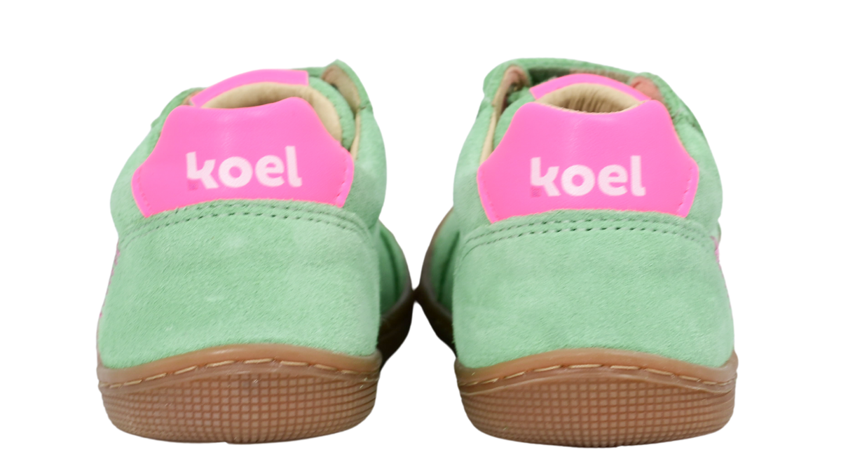 Barfußschuh für Kinder mit zwei Klettverschlüssen als Paar, Rückansicht