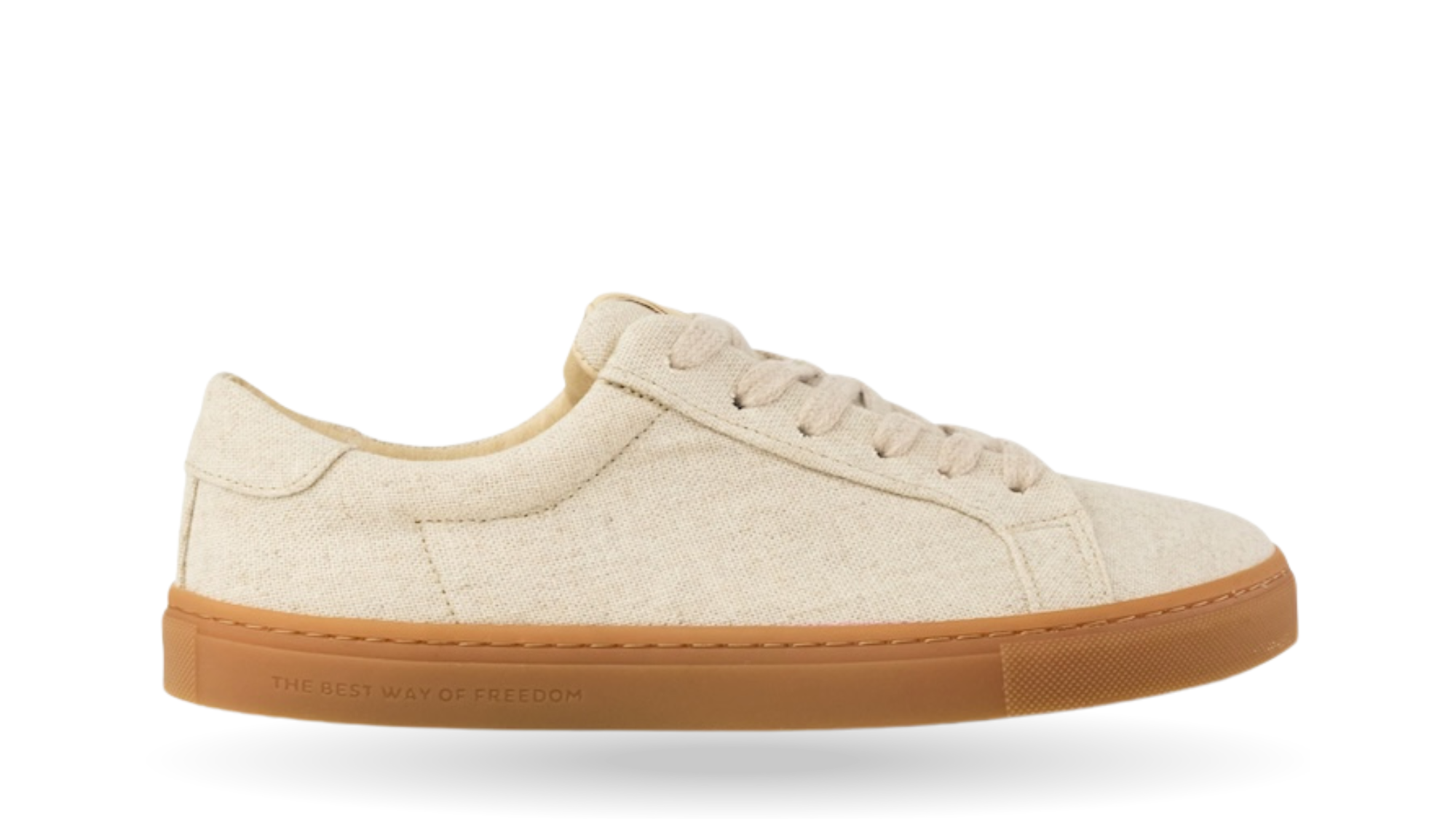 Barfußschuh für Erwachsene, geschlossene Zehenpartie, geschlossener Fersenbereich, Schnürung, textile Oberfläche, flache Sohle, Seitenansicht außen