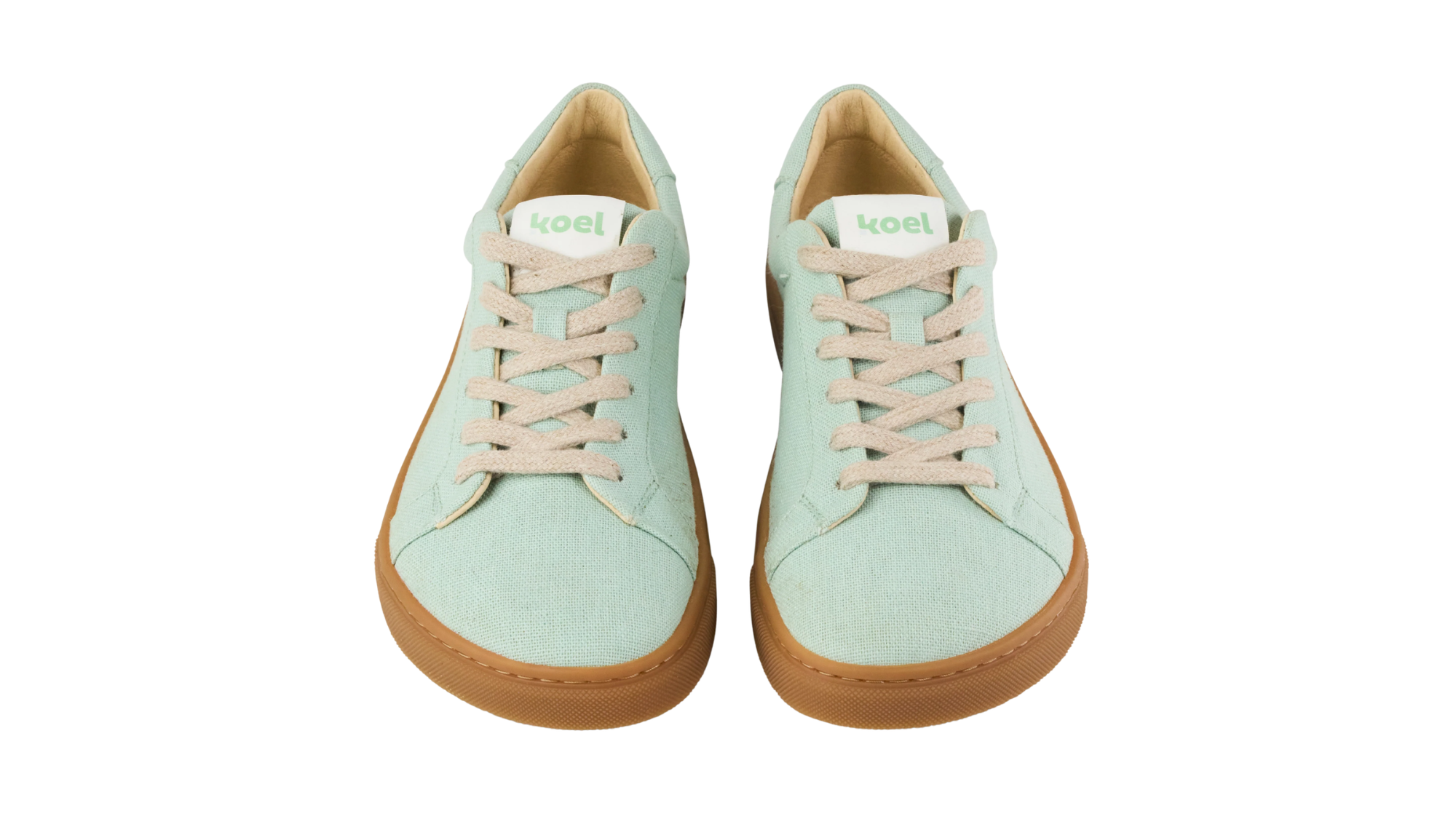 Barfußschuh für Erwachsene, geschlossene Zehenpartie, geschlossener Fersenbereich, Schnürung, textile Oberfläche, flache Sohle, Draufsicht als Paar