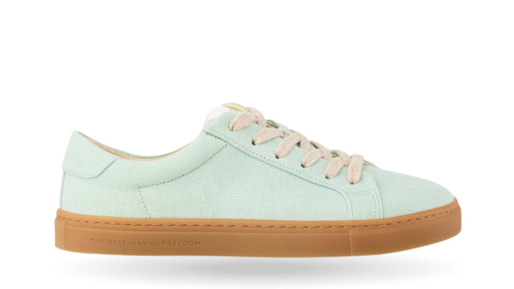 Barfußschuh für Erwachsene, geschlossene Zehenpartie, geschlossener Fersenbereich, Schnürung, textile Oberfläche, flache Sohle, Seitenansicht außen