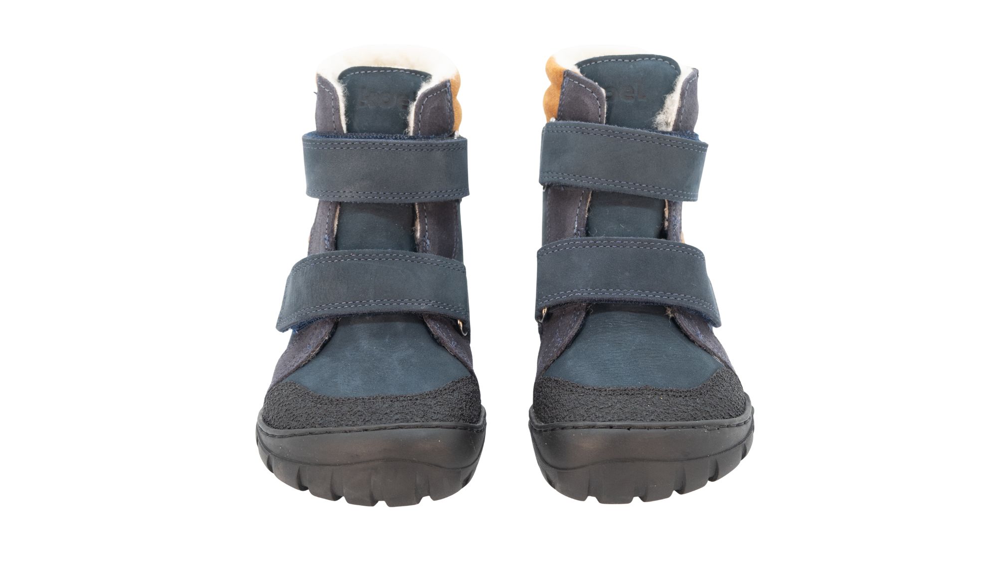 Koel Milo 3.0 Hydro WP, wasserdichter Leder-Kinderstiefel mit zwei Klettverschlüssen und robuster Profilsohle, Vorderansicht als Paar