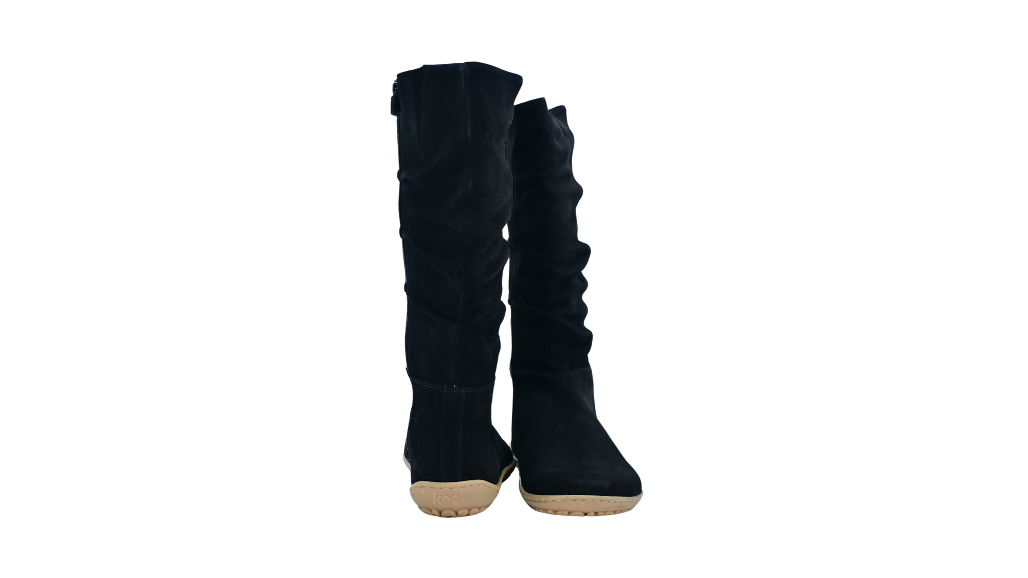 Paar Stiefel für Damen mit hohem Schaft, Rück- und Vorderansicht
