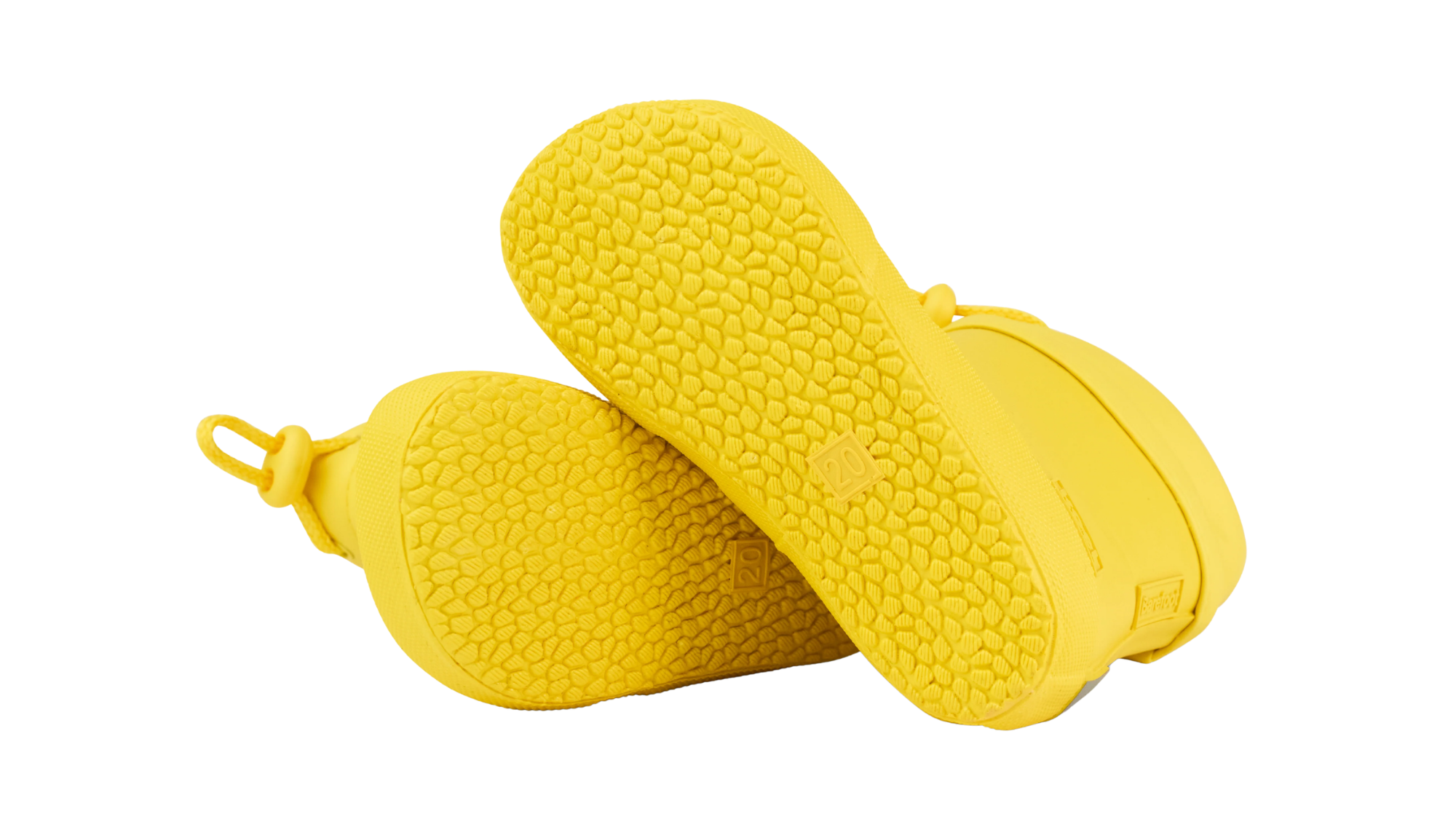 Paar Gummistiefel für Kleinkinder mit profilierter Laufsohle, Ansicht von unten
