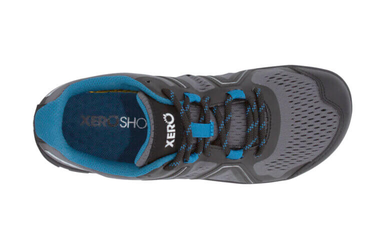 Barfußschuh mit Schnürung, breite Zehenbox, flexible Sohle, geschlossener Fersenbereich, Draufsicht