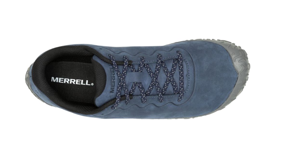 Barfußschuh mit Schnürsenkeln, geschlossener Zehenbox und geschlossenem Fersenbereich, Draufsicht