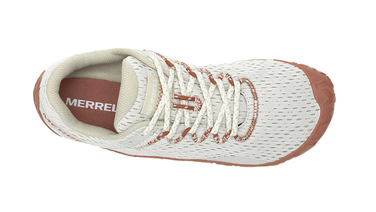 Barfußschuh mit Schnürsenkeln, geschlossener Zehenbox und geschlossenem Fersenbereich, Draufsicht