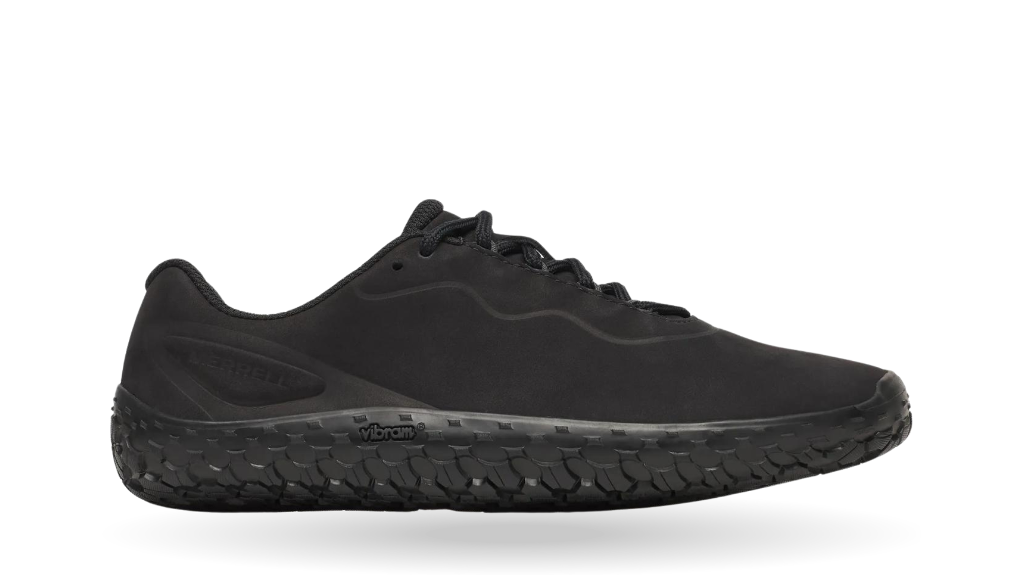 Barfußschuh für Erwachsene mit Schnürung, breiter Zehenbox und profilierter Sohle, Seitenansicht außen