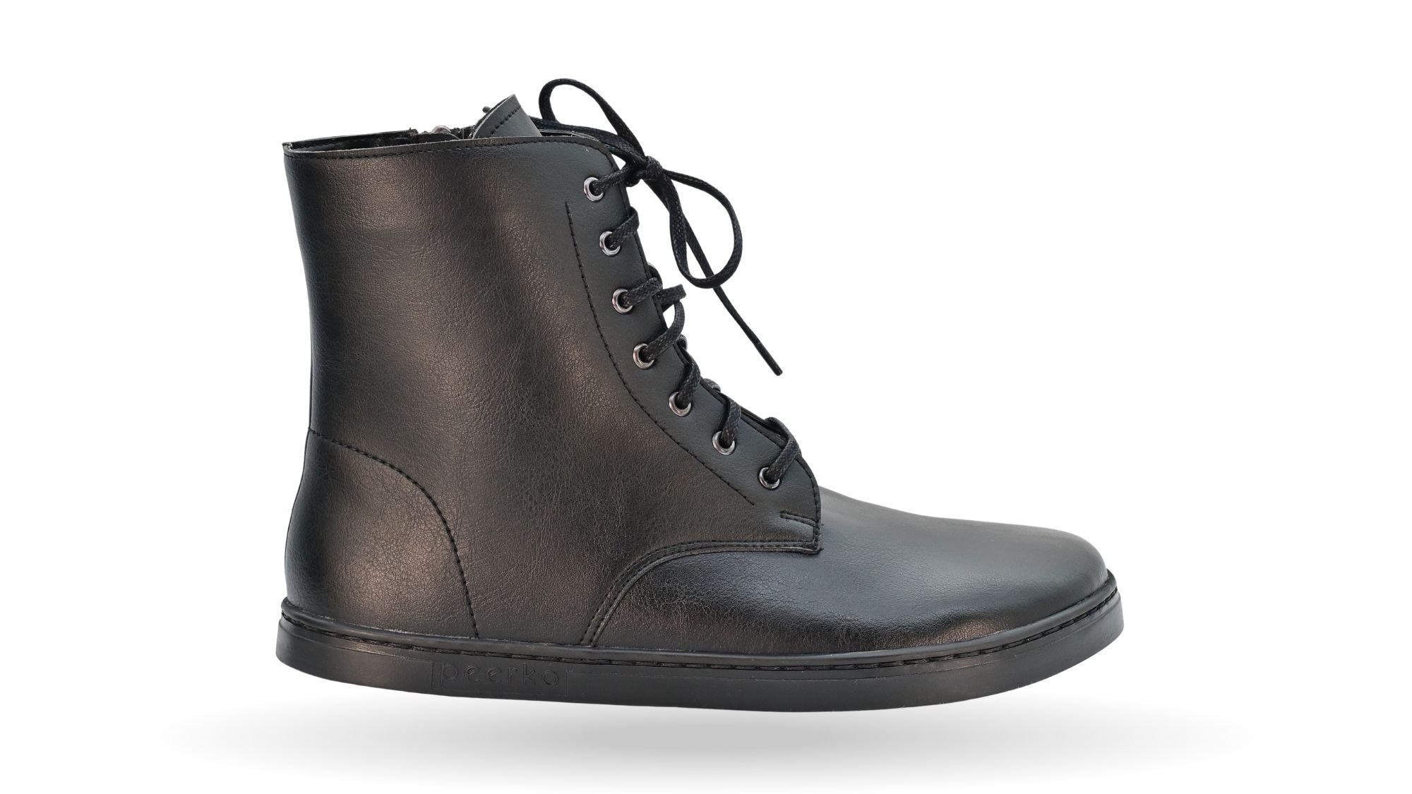 Barfußwinterstiefel mit Schnürung, breite Zehenbox, flexible Sohle, geschlossener Zehen- und Fersenbereich, Seitenansicht außen