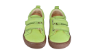 Kinder Barfußschuh mit breiter Zehenbox, flexibler Sohle und zwei Klettverschlüssen, geschlossene Zehen und geschlossener Fersenbereich, Draufsicht als Paar