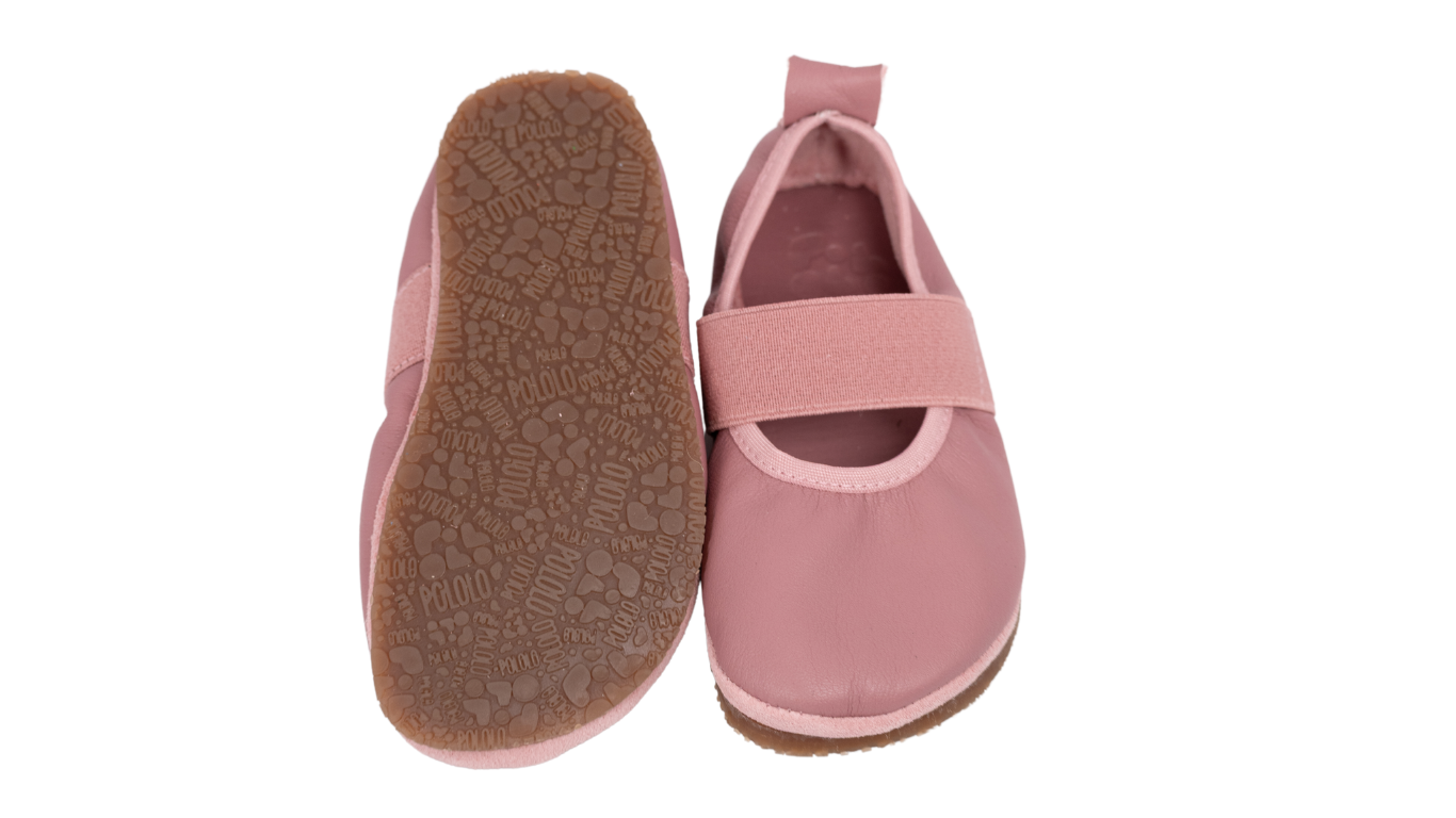 Kinder Barfußschuh als Paar mit breiter Zehenbox, Klettverschluss und flexibler Sohle, geschlossene Zehen und geschlossener Fersenbereich, Draufsicht