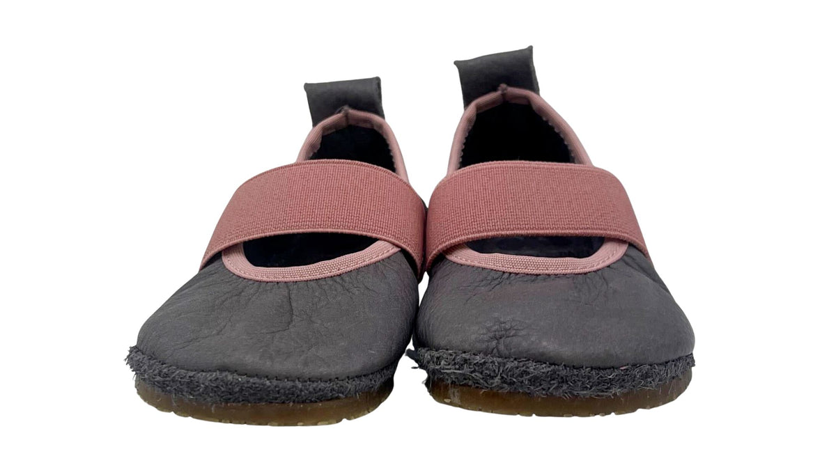 Kinder Barfußschuh als Paar mit breiter Zehenbox, Klettverschluss und flexibler Sohle, geschlossene Zehen und geschlossener Fersenbereich, Draufsicht