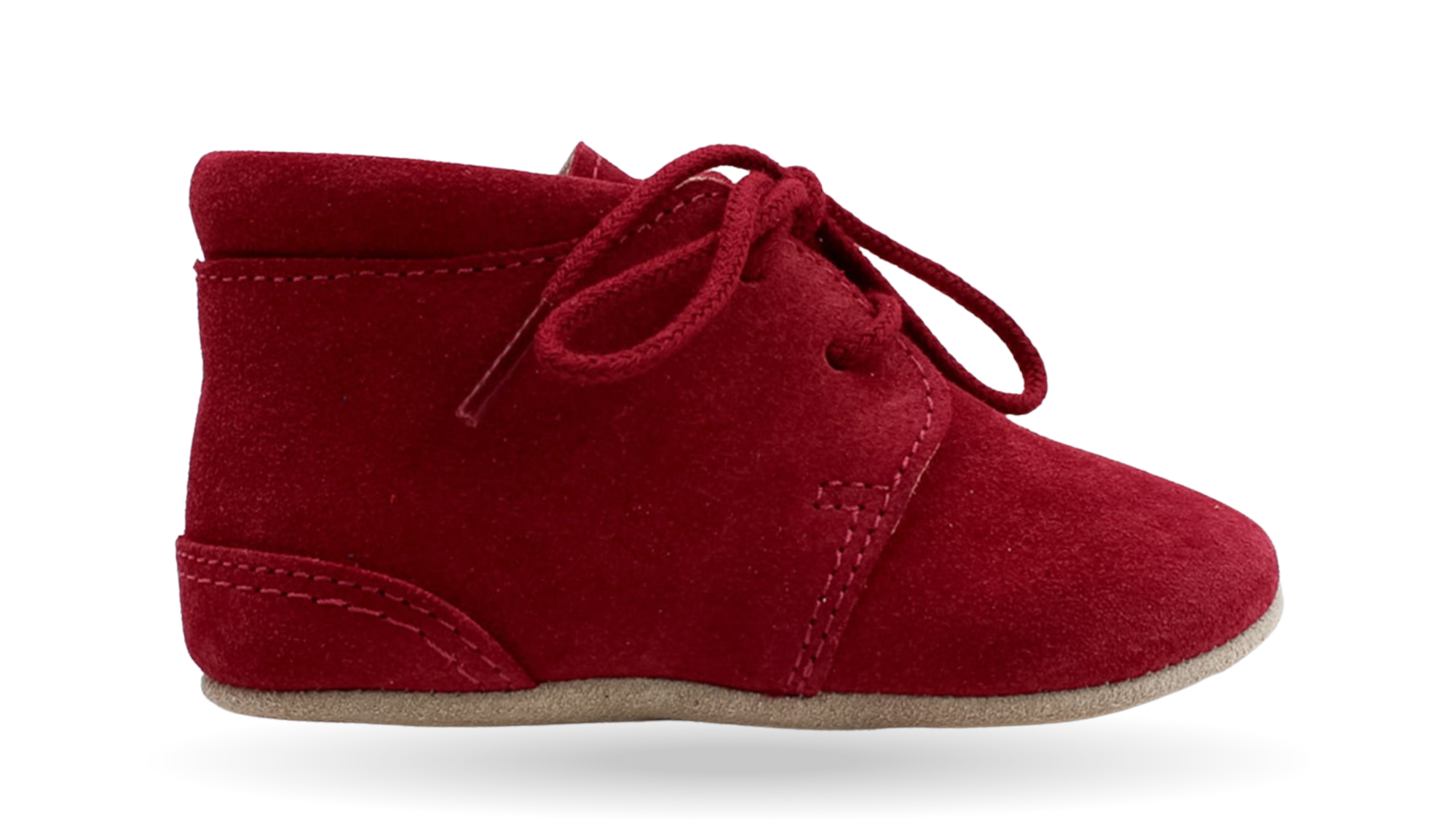 Kinder Barfußschuh mit breiter Zehenbox und Schnürung, geschlossene Zehen und geschlossener Fersenbereich, einzelner Schuh, Seitenansicht