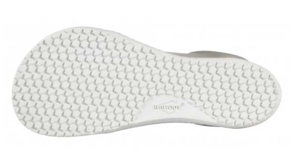 Barfußschuh, flache flexible Sohle mit Profilstruktur, geschlossener Fersenbereich, Ansicht von unten