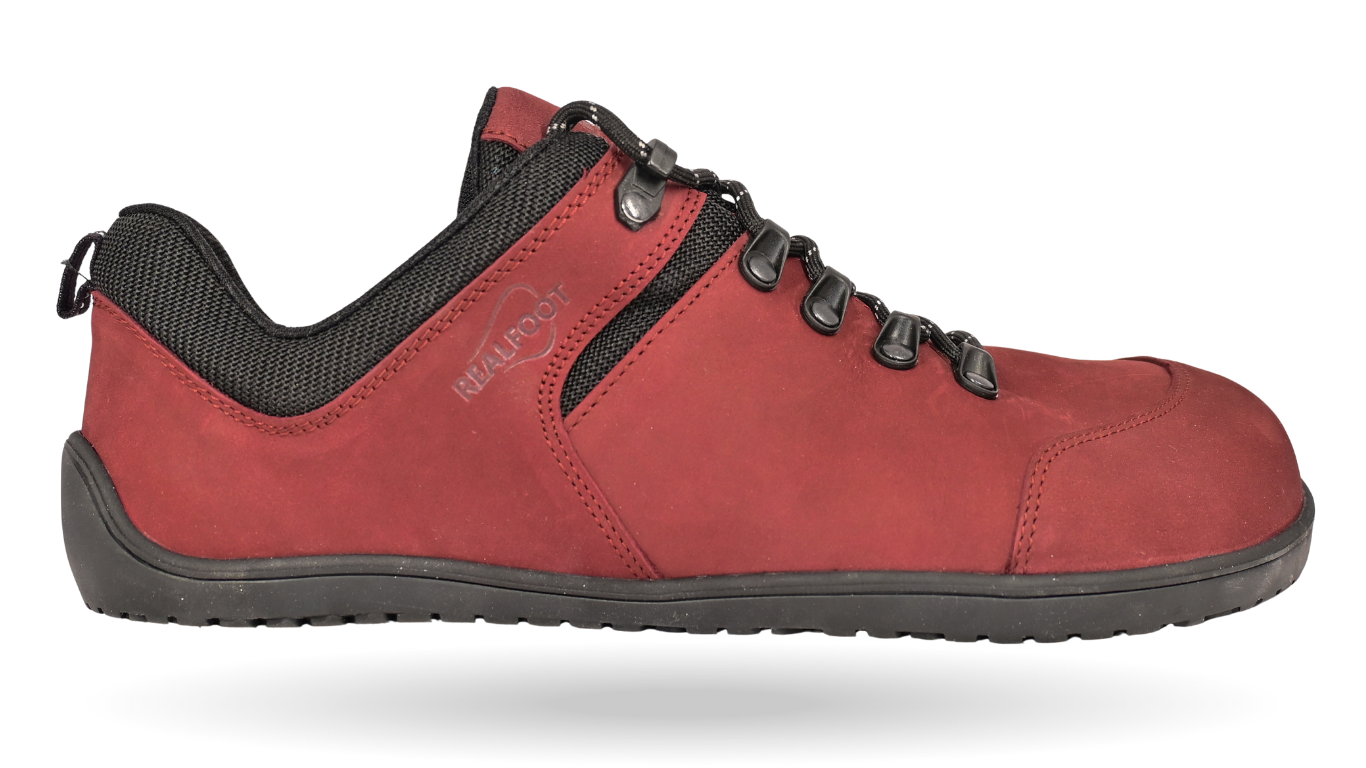 Barfußschuh mit Schnürung, breite Zehenbox, flache flexible Sohle, geschlossener Fersenbereich, Seitenansicht außen