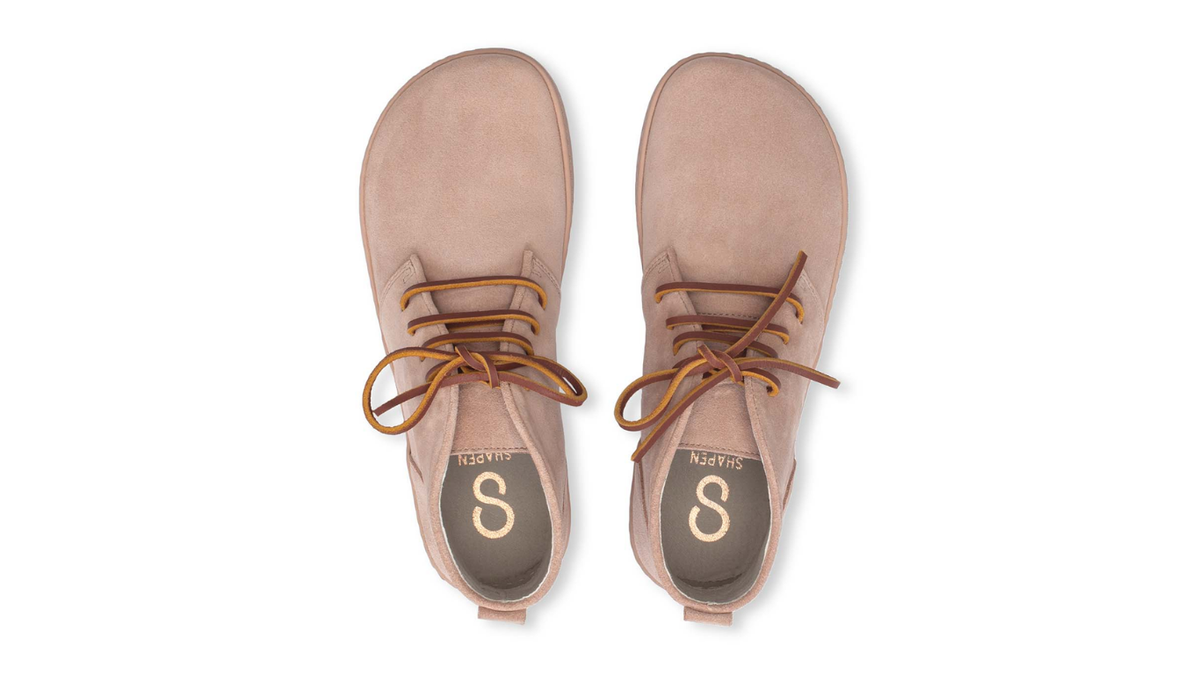 Barfußschuhe mit breiter Zehenbox, flexibler Sohle und Schnürung, geschlossene Zehen und geschlossener Fersenbereich, Paar, Draufsicht
