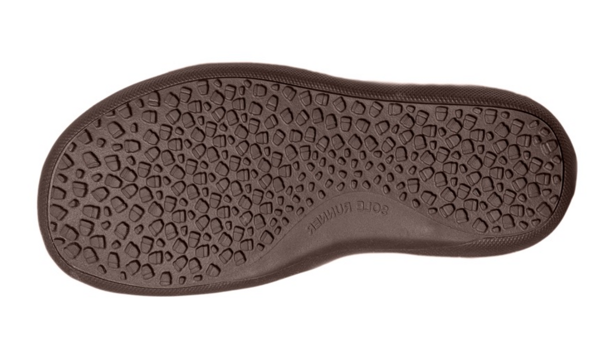 Barfußwinterstiefel, flexible Sohle mit Profilstruktur, einzelner Schuh, Ansicht von unten