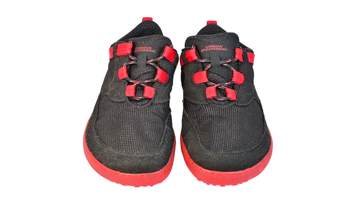 Barfußschuh, geschlossene Zehen und geschlossener Fersenbereich, Schnellverschluss, flexible Sohle, als Paar, Draufsicht