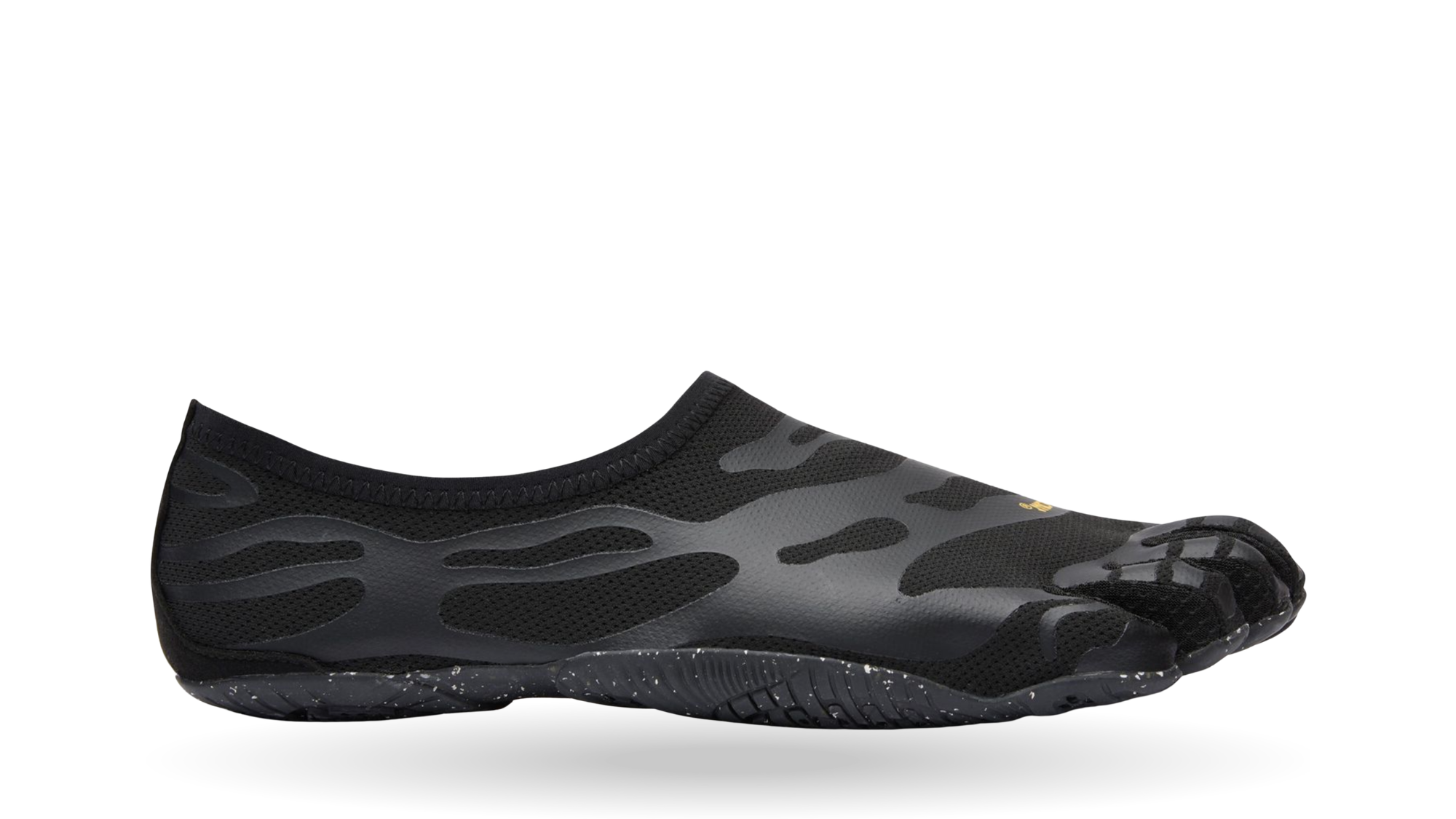 Zehenschuh mit separaten Zehenfächern, elastischem Einstieg und geschlossener Ferse, Einzelschuh, Seitenansicht außen