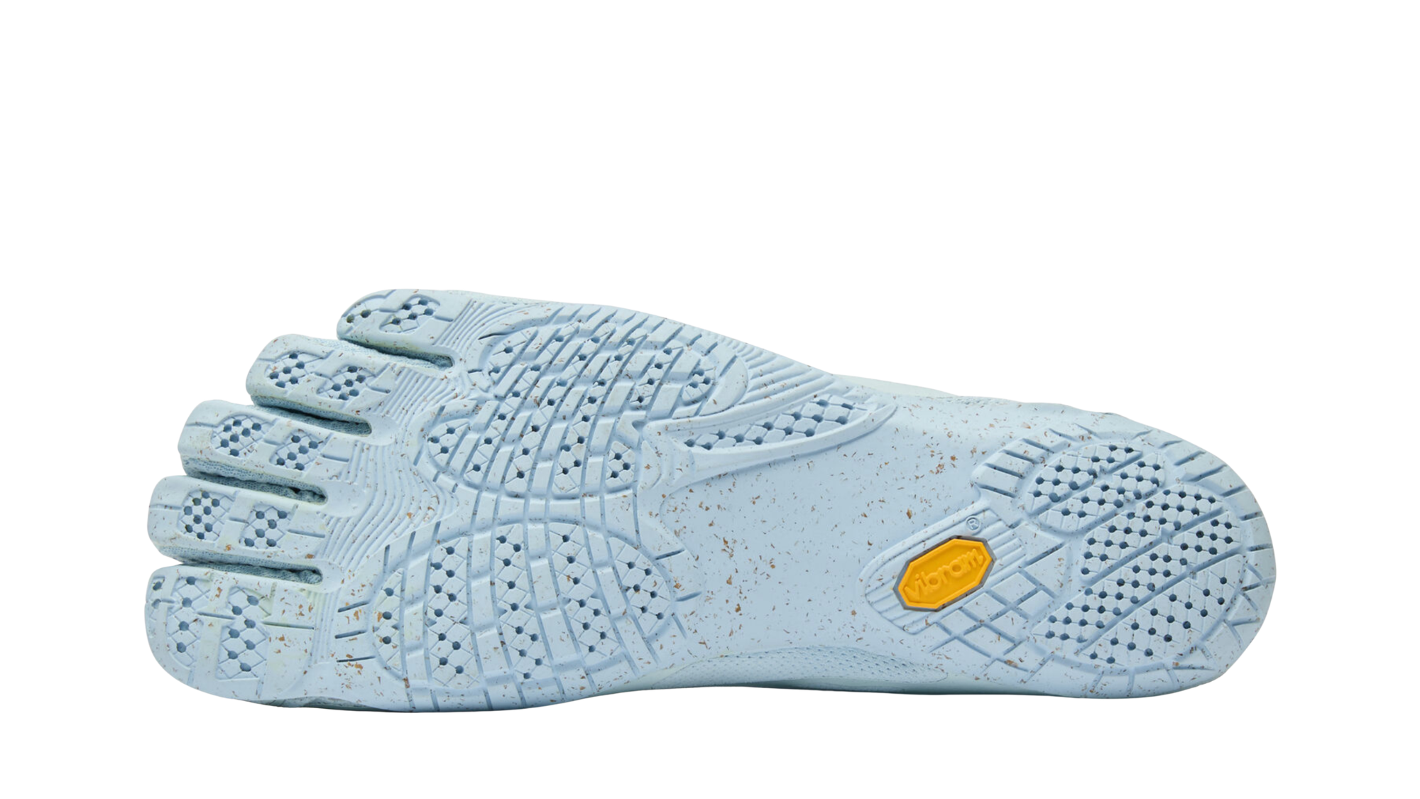 Zehenschuh mit separaten Zehenfächern, elastischem Einstieg und geschlossener Ferse, Einzelschuh, Ansicht von unten