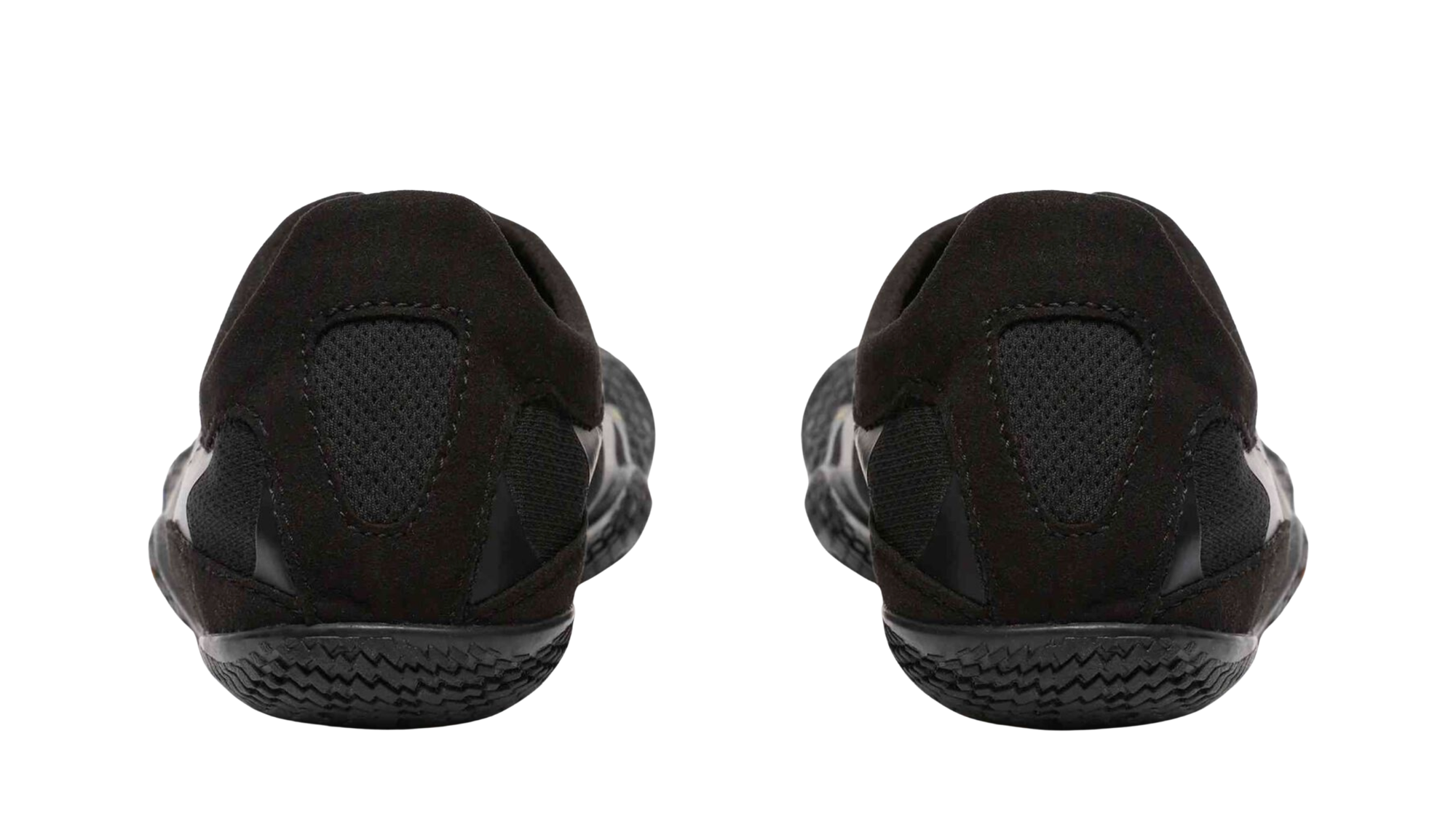Zehenschuh mit separaten Zehenfächern, Schnellverschluss und Mesh-Einsätzen, Rückansicht als Paar
