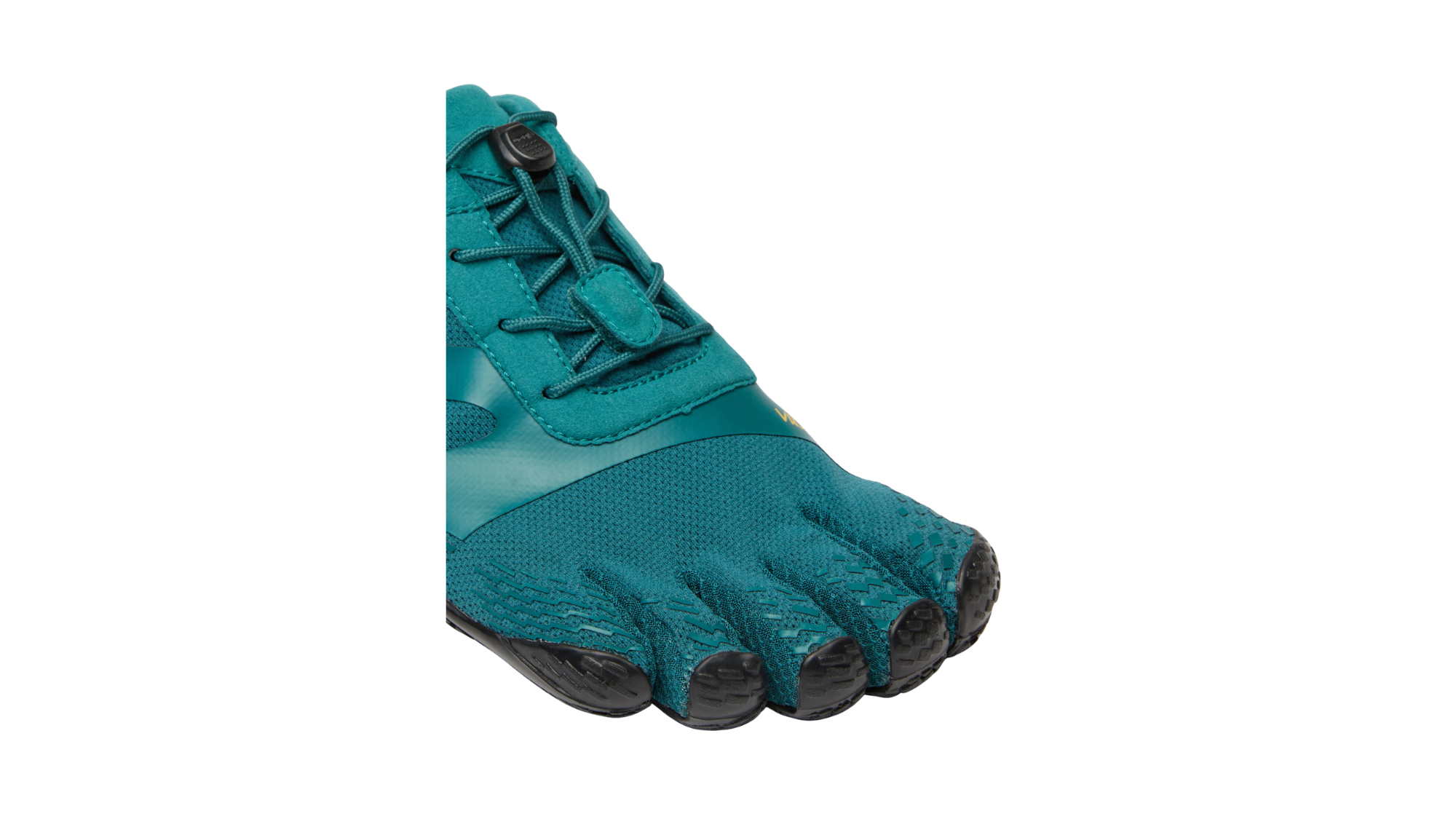 Zehenschuh mit separaten Zehenfächern, Schnellverschluss und Mesh-Einsätzen, Einzelschuh, Detailansicht Zehenfächer