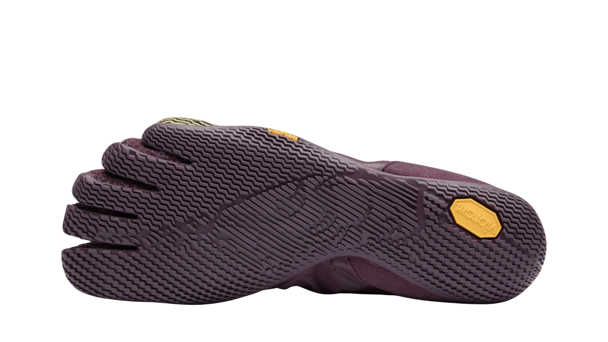 Zehenschuh mit separaten Zehenfächern, Schnellverschluss und Mesh-Einsätzen, Einzelschuh, Ansicht von unten