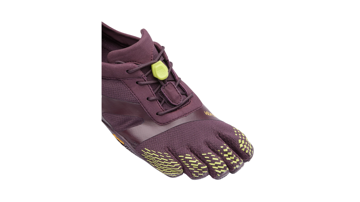 Zehenschuh mit separaten Zehenfächern, Schnellverschluss und Mesh-Einsätzen, Einzelschuh, Detailansicht Zehenfächer