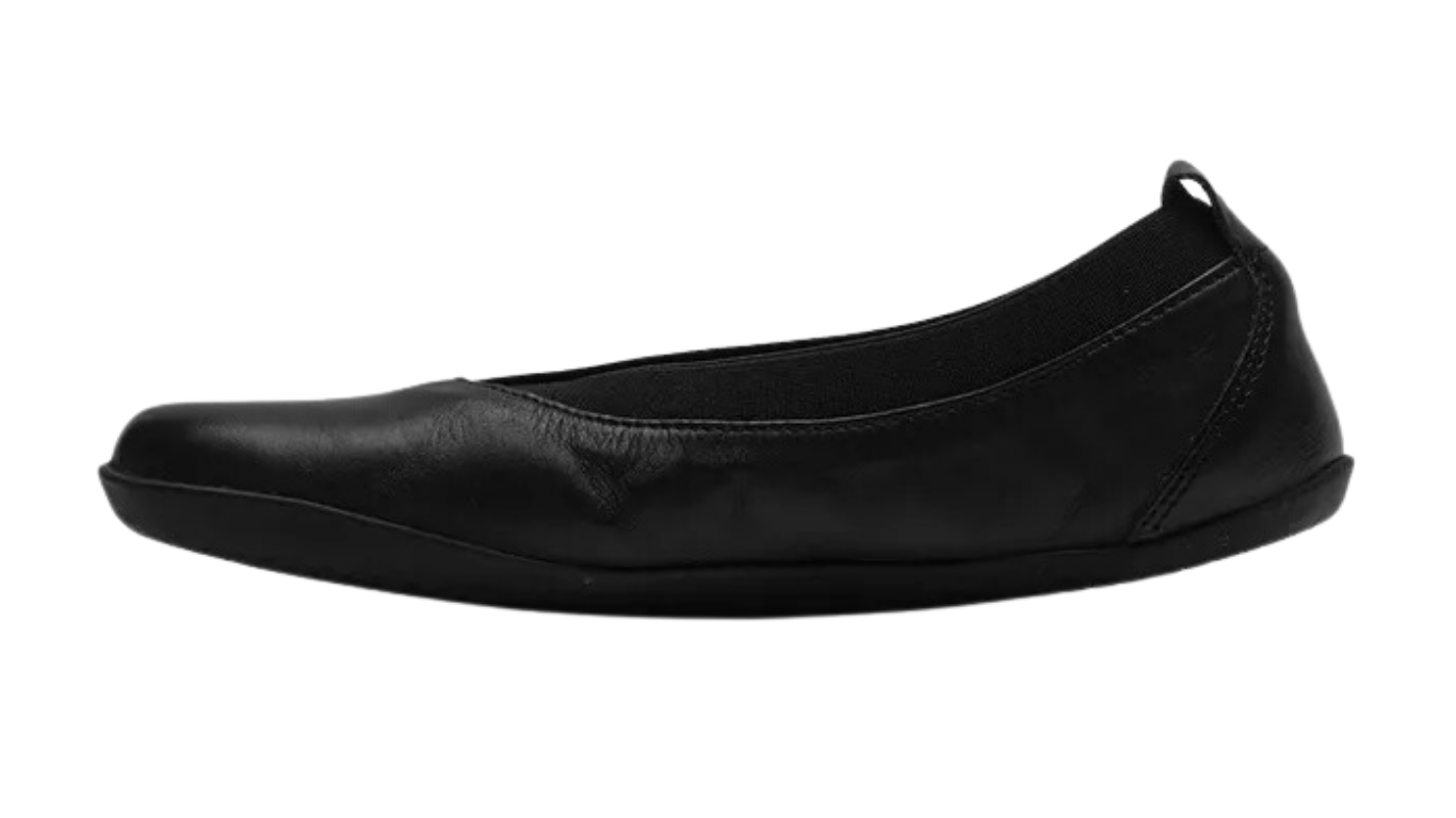 Barfußschuh für Erwachsene ohne Verschluss mit breiter Zehenbox und geschlossenem Fersenbereich, Seitenansicht innen