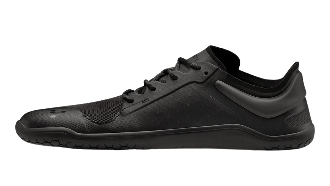 Barfußschuh mit Schnürung, breite Zehenbox, flexible Sohle, geschlossener Fersenbereich, Seitenansicht innen