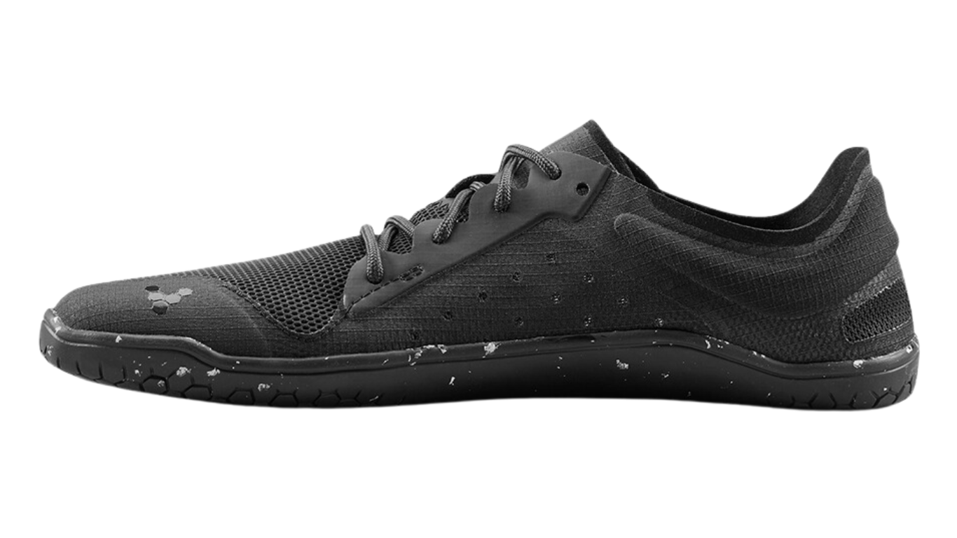 Barfußschuh für Erwachsene mit Schnürung, breiter Zehenbox und geschlossenem Fersenbereich, Seitenansicht innen