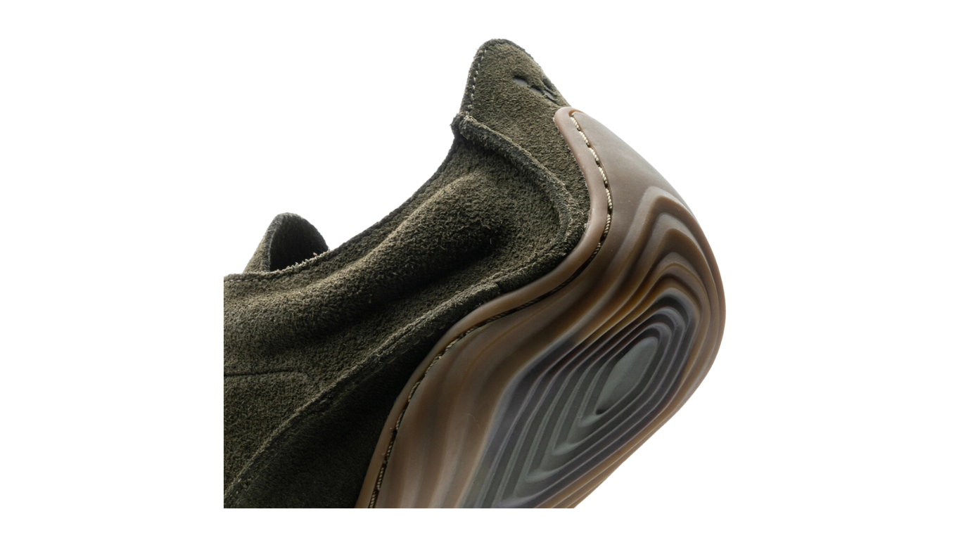 Barfußschuh mit Schnürung, breite Zehenbox, flexible Sohle, geschlossener Fersenbereich, Detailansicht Fersenbereich