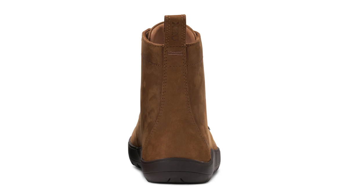 Barfußstiefel für Erwachsene mit geschlossenem Fersenbereich und Zugschlaufe, Rückansicht