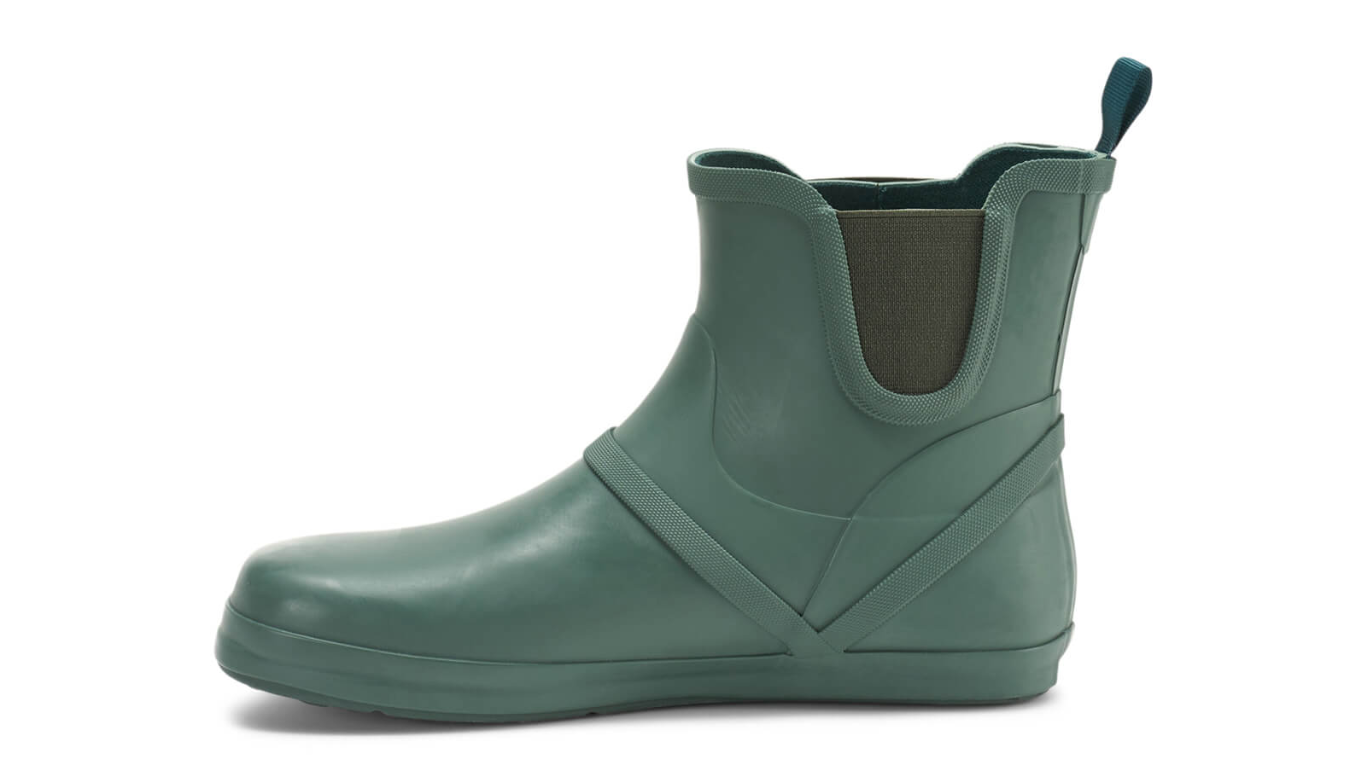 Barfußstiefel mit elastischem Einstieg, breite Zehenbox, flexible Sohle, geschlossener Schaft, geschlossener Fersenbereich, Seitenansicht innen