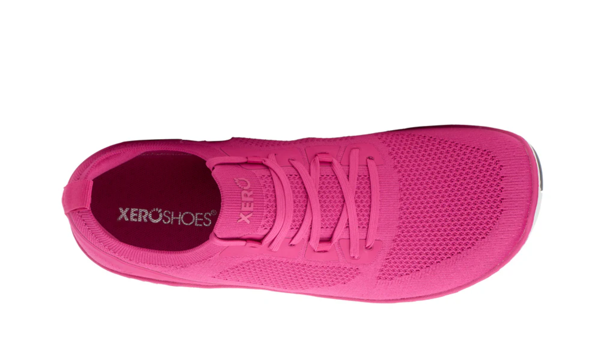 Barfußschuh, geschlossene Zehen und geschlossener Fersenbereich, Schnürung, flexible Sohle, Einzelschuh, Draufsicht