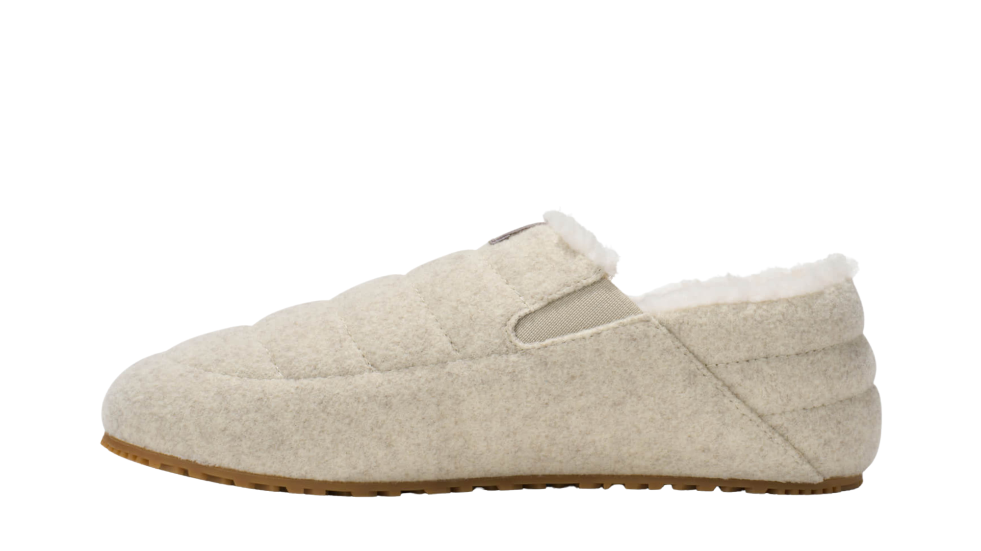 Barfußhausschuh ohne Verschluss, breite Zehenbox, flexible Sohle, geschlossener Fersenbereich, Seitenansicht innen, einzelner Schuh
