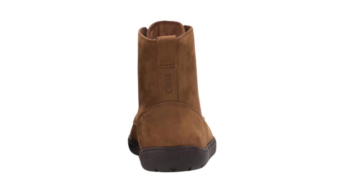 Barfußstiefel für Erwachsene mit geschlossenem Fersenbereich und Zugschlaufe, Rückansicht