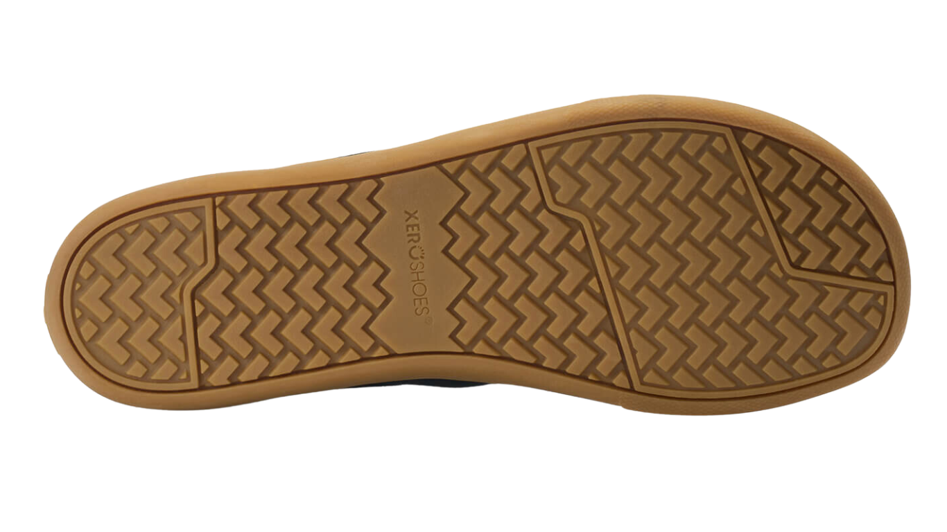 Barfußschuh mit Schnürung, breite Zehenbox, flexible Sohle, geschlossener Fersenbereich, Ansicht von unten