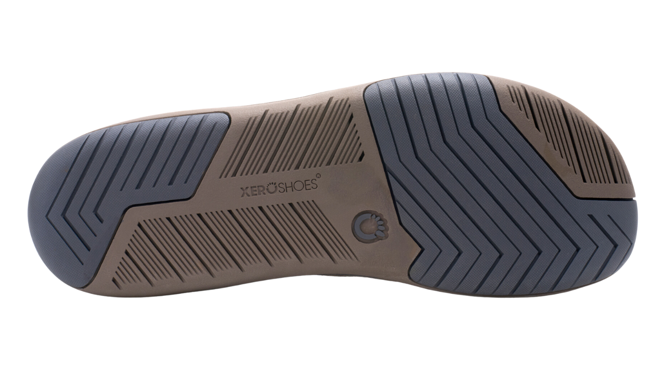 Barfußschuh, geschlossene Zehen und geschlossener Fersenbereich, Schnürung, flexible Sohle, Einzelschuh, Ansicht von unten