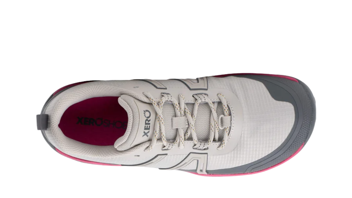 Barfußschuh als Einzelschuh, geschlossene Zehen und geschlossener Fersenbereich, Schnürung, Draufsicht