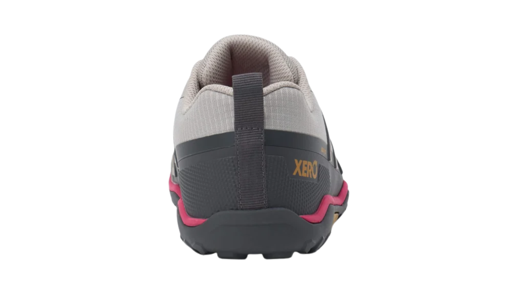Barfußschuh als Einzelschuh, geschlossener Fersenbereich, profilierte Sohle, Rückansicht