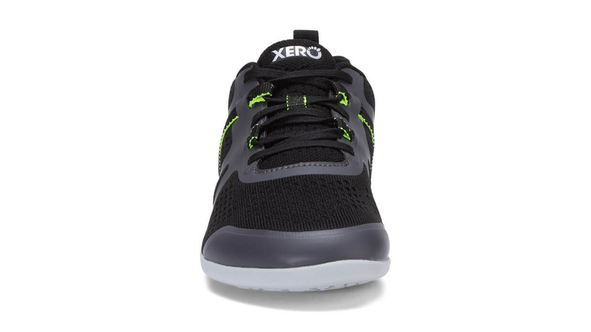 Barfußschuh mit Schnürung, breite Zehenbox, flexible Sohle, geschlossener Fersenbereich, Vorderansicht