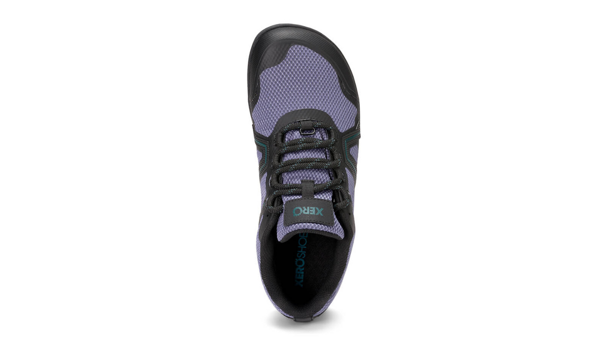 Barfußschuh mit Schnürung, breite Zehenbox, flexible Sohle, geschlossener Fersenbereich, Draufsicht