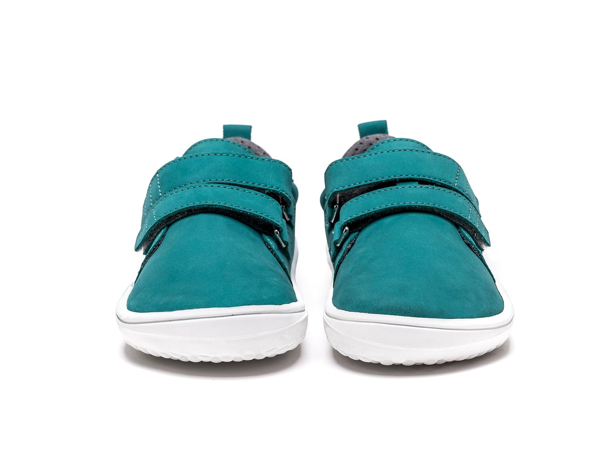 Barfußschuh für Kinder als Paar, Klettverschluss, geschlossener Zehenbereich, geschlossener Fersenbereich, Draufsicht