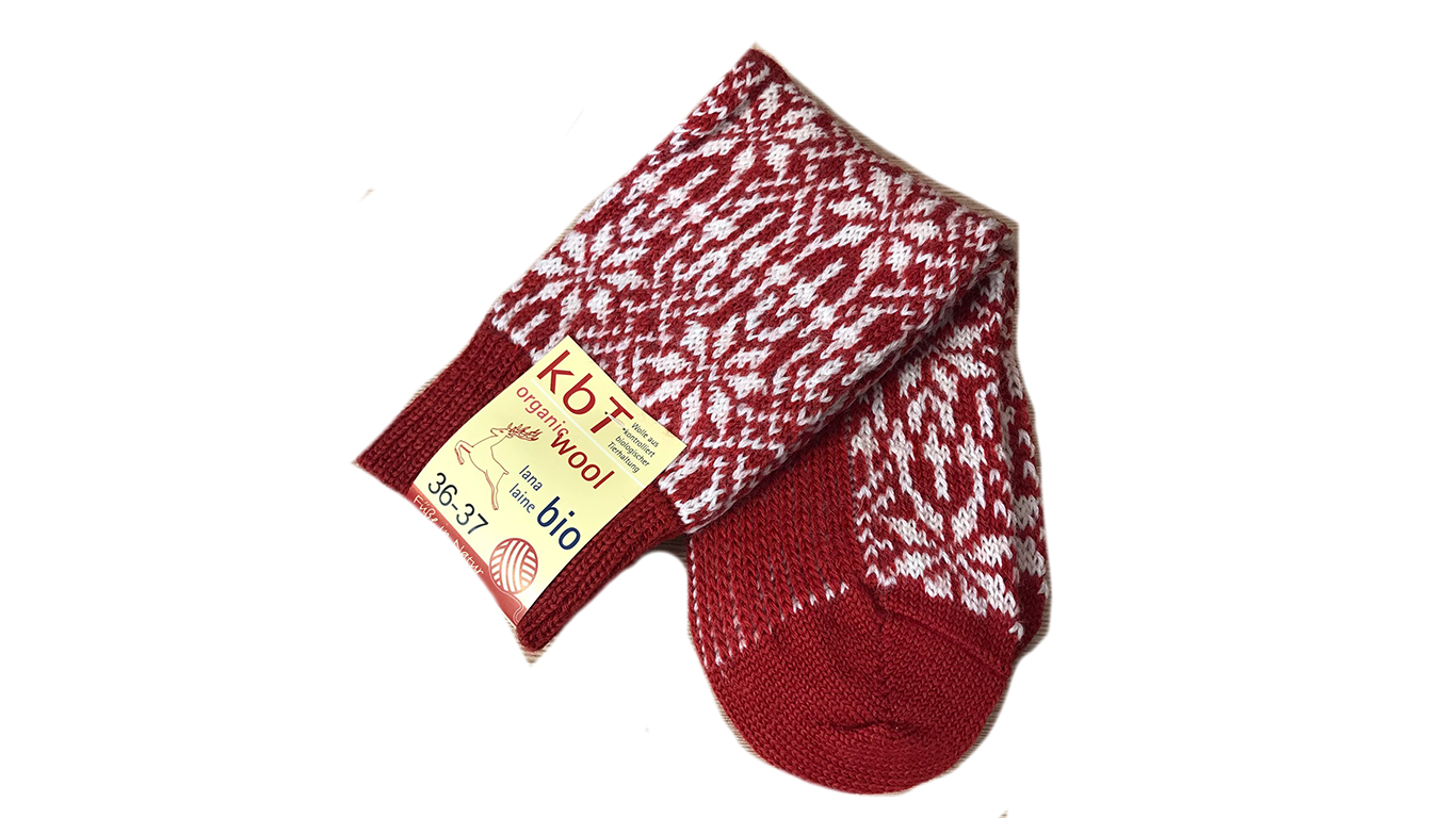 Socken ohne separate Zehen, wadenhoher Schaft, elastischer Bund, gemustertes Schaftteil, verstärkter Fersen- und Zehenbereich, Draufsicht