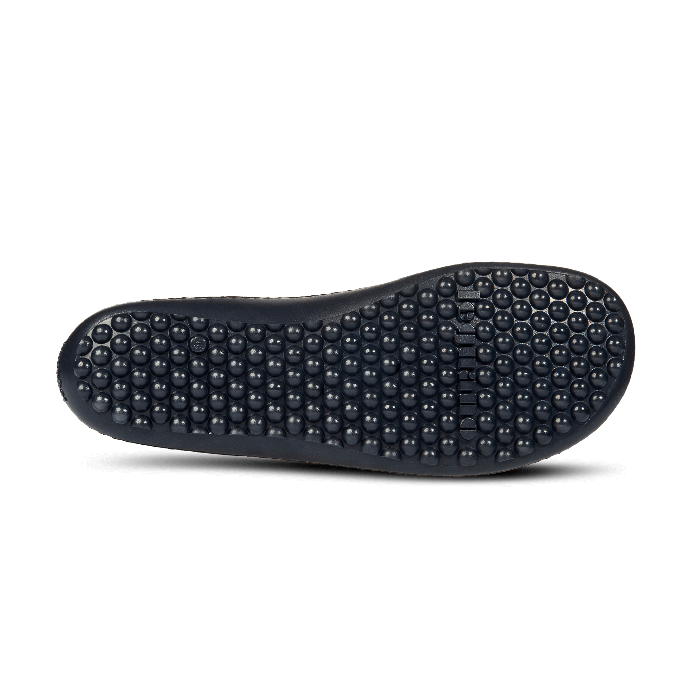 Barfußschuh mit flexibler Laufsohle und runden Profilnoppen, Ansicht von unten